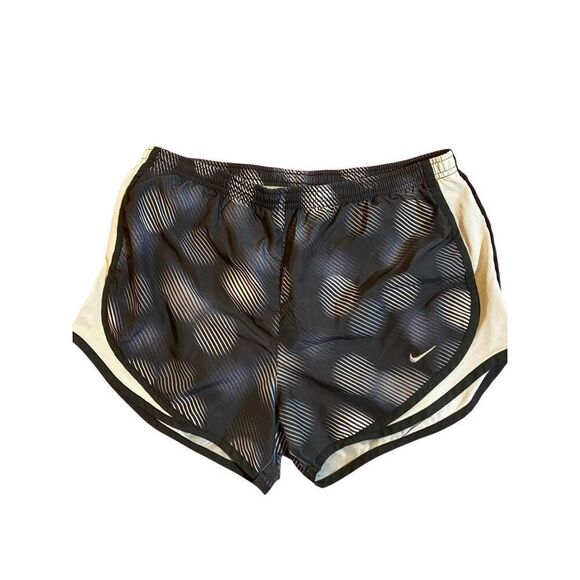 Nike women’s graphic black-and-white running workout shorts size small  - Picture 1 of 4